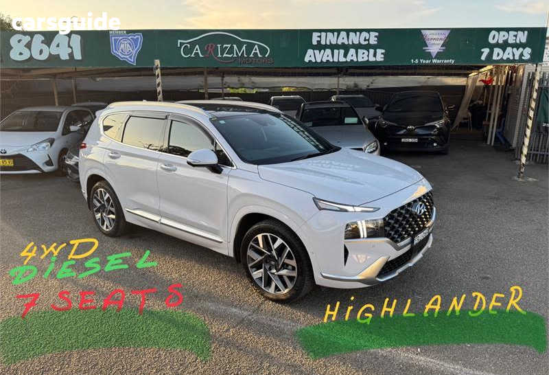 White 2021 Hyundai Santa FE Wagon Highlander Crdi (Awd)