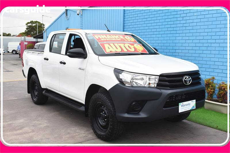 White 2018 Toyota Hilux Dual Cab Utility Workmate (4X4)