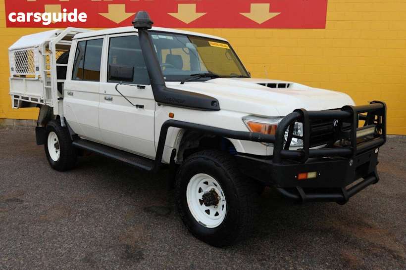 White 2018 Toyota Landcruiser Double Cab Chassis Workmate (4X4)
