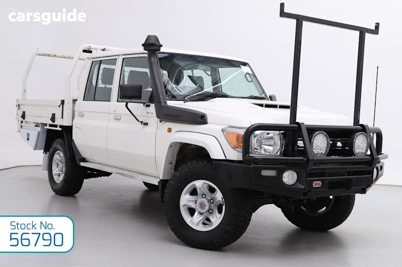 White 2018 Toyota Landcruiser Double Cab Chassis Gxl (4X4)