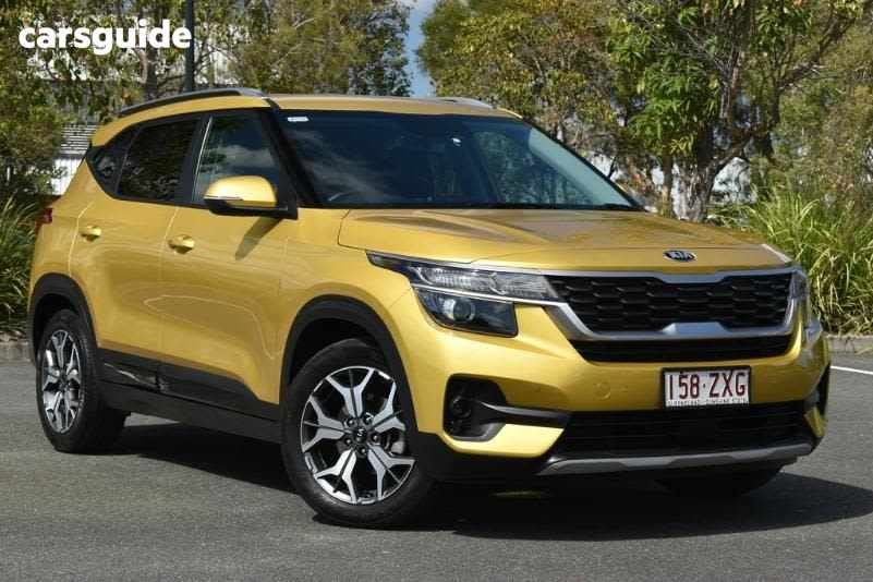 Yellow 2020 Kia Seltos SUV SPORT+ F