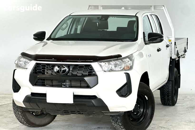 White 2024 Toyota Hilux Ute Tray WORKMATE 4X4