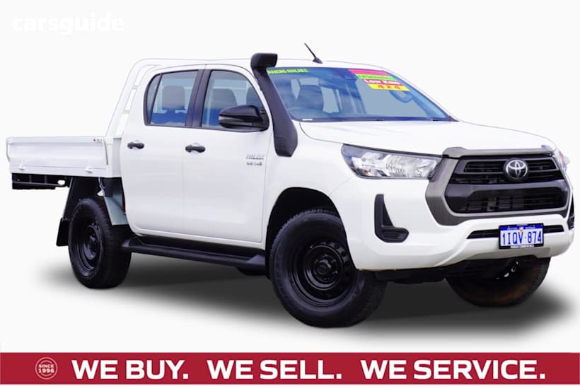 White 2021 Toyota Hilux Ute Tray SR 4X4