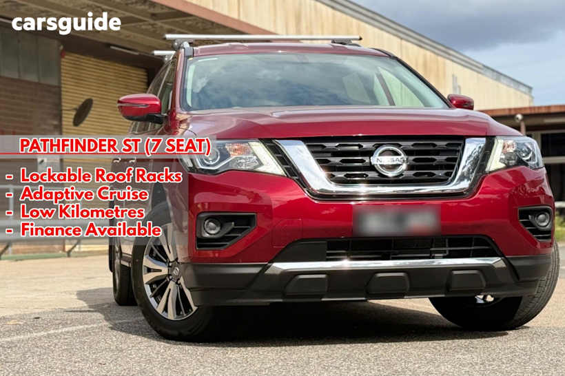 Red 2019 Nissan Pathfinder SUV ST F