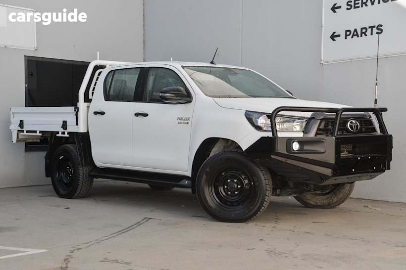 White 2021 Toyota Hilux Ute Tray SR 4X4