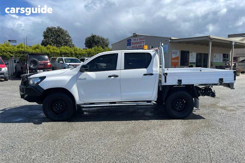 White 2019 Toyota Hilux Ute Tray WORKMATE 4X4