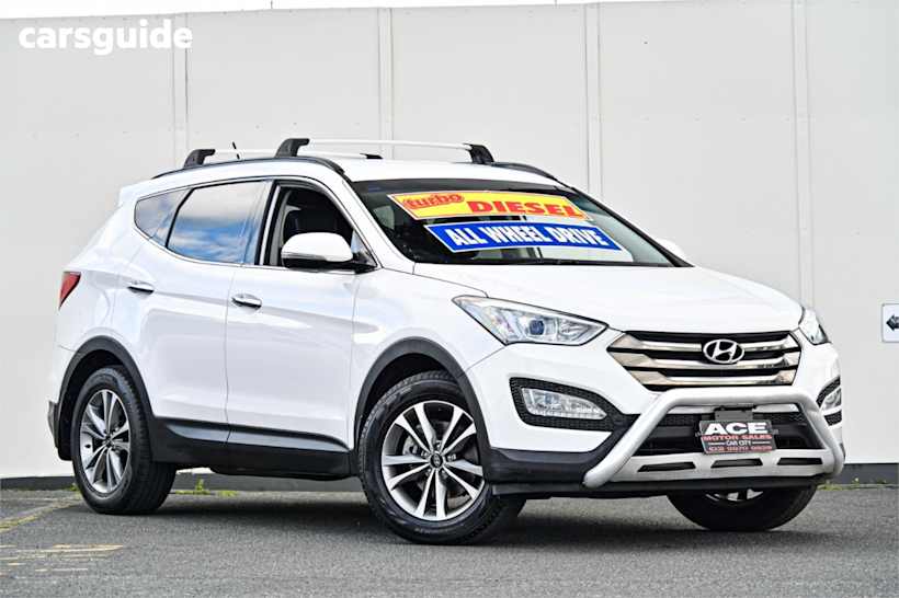 White 2014 Hyundai Santa FE SUV ELITE 4X4