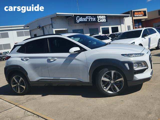 White 2019 Hyundai Kona SUV HIGHLANDER 4X4