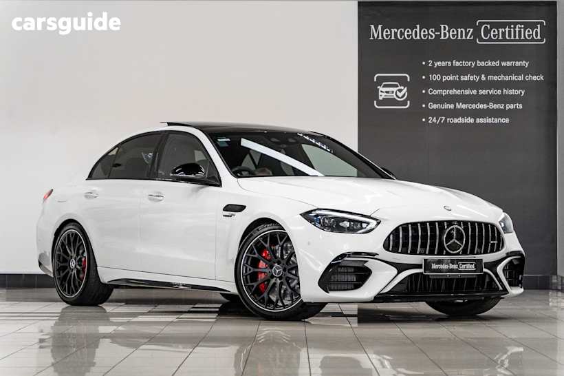 White 2024 Mercedes-Benz C63 Sedan S E Performance Mhev