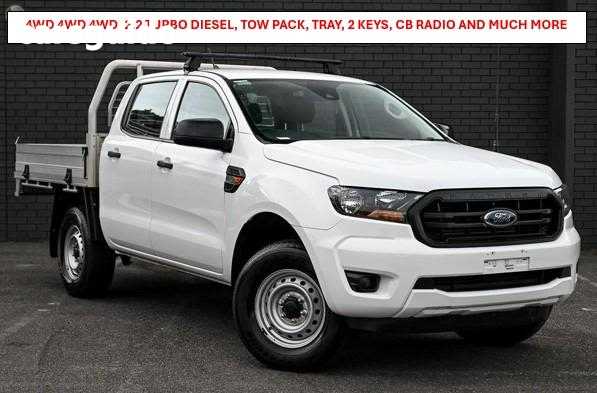 White 2022 Ford Ranger Ute Tray XL 4X4