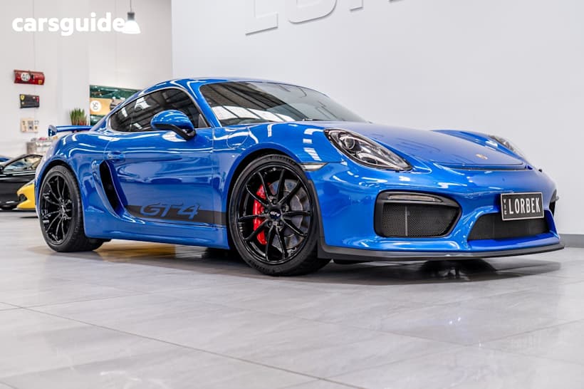 Blue 2016 Porsche Cayman Coupe Gt4
