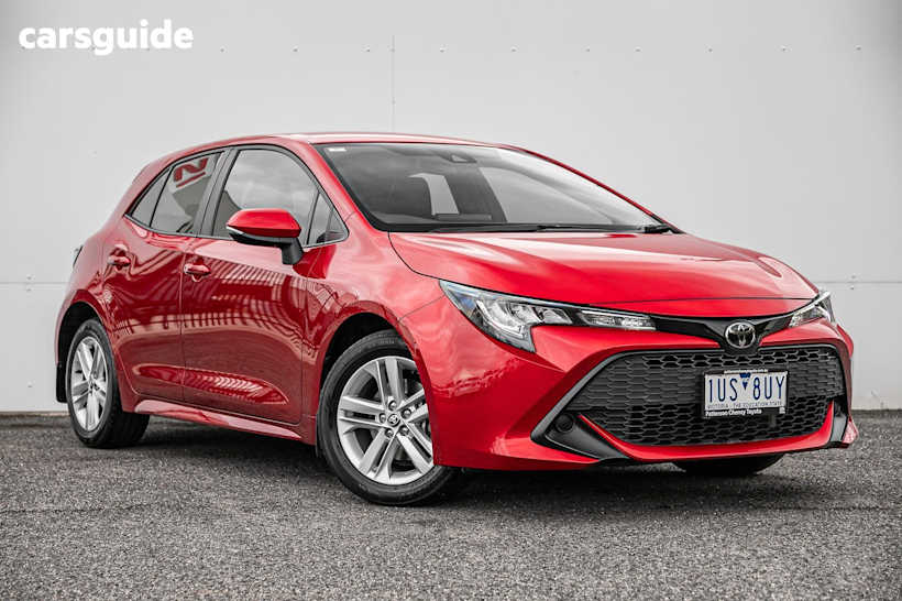Red 2021 Toyota Corolla Hatchback Ascent Sport