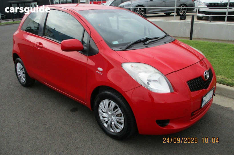 Red 2007 Toyota Yaris Hatchback Yr