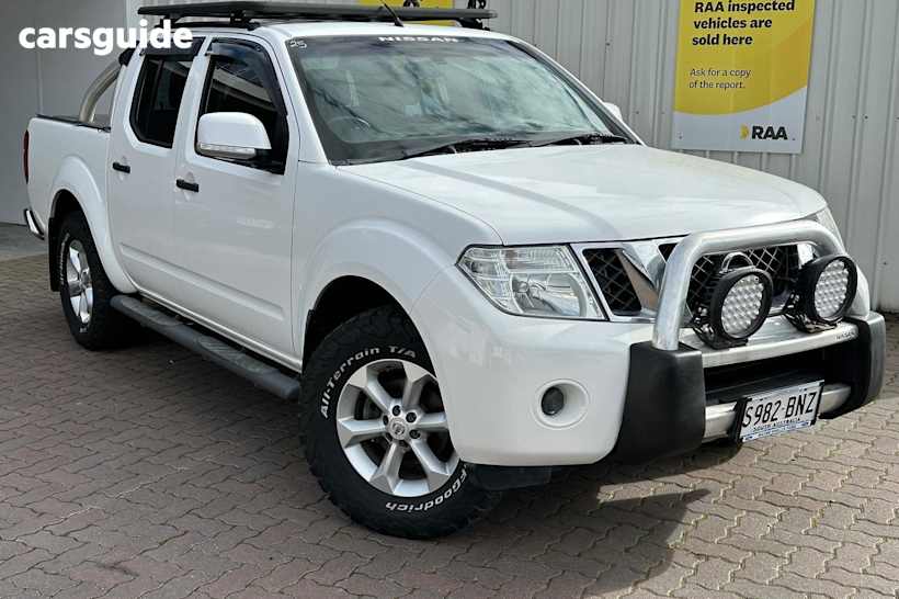 White 2013 Nissan Navara Ute Tray ST 4X4