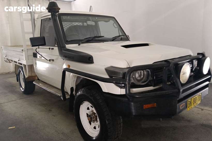 White 2011 Toyota Landcruiser Cab Chassis Workmate (4X4)