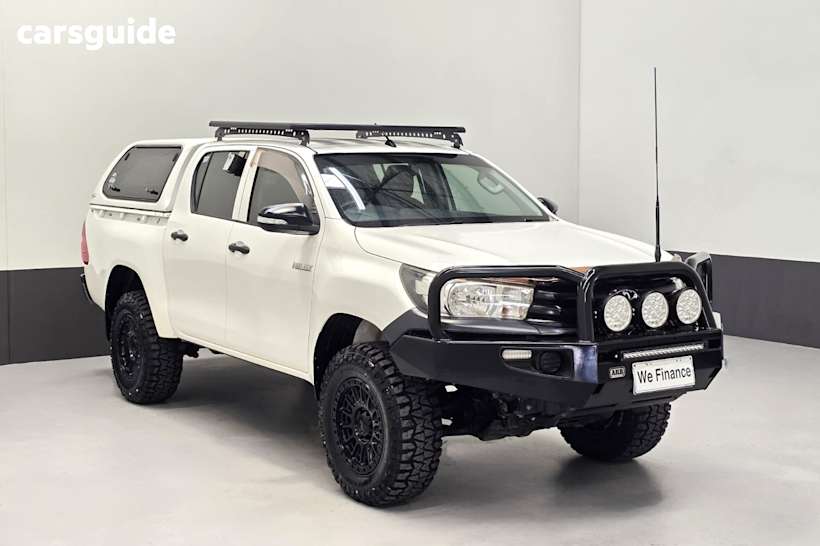 White 2017 Toyota Hilux Dual Cab Utility Workmate (4X4)