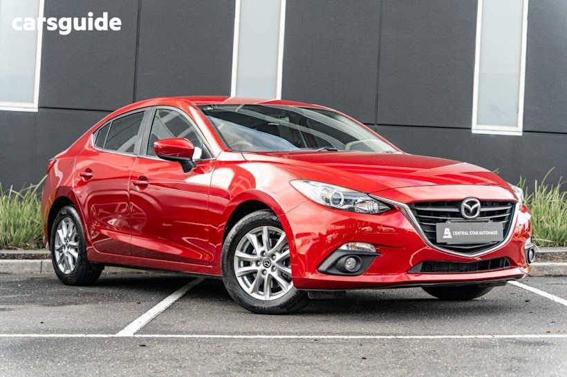 Red 2015 Mazda 3 Sedan Maxx
