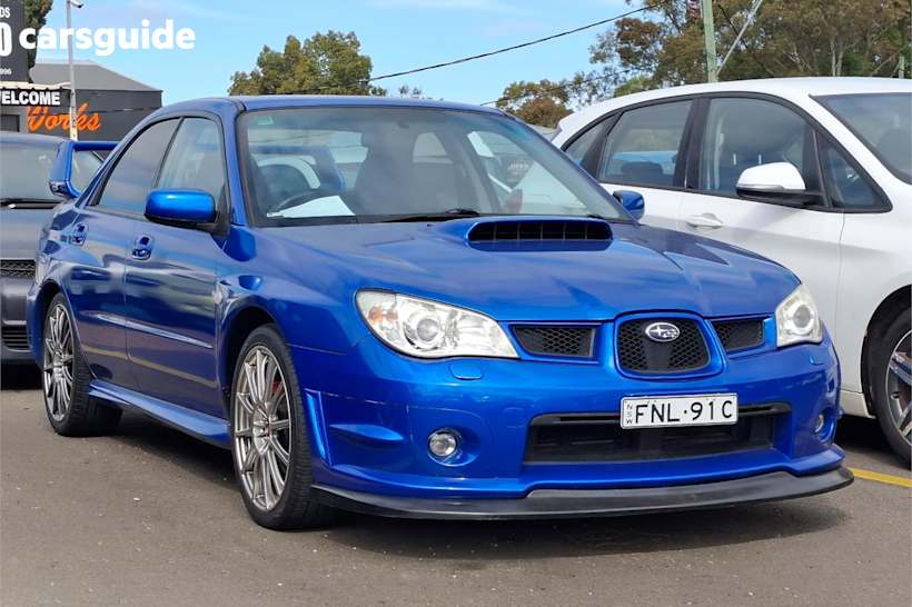 Blue 2007 Subaru Impreza Sedan WRX STI 4WD