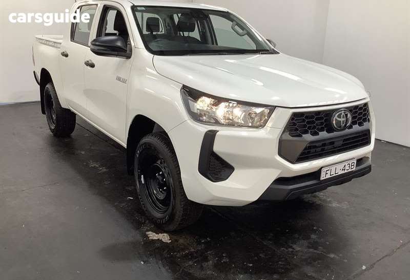 White 2023 Toyota Hilux Double Cab Chassis Workmate (4X4)