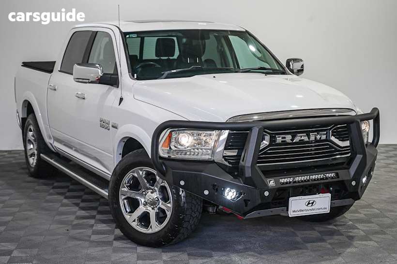 White 2019 Ram 1500 Crew Cab Utility Laramie (4X4) Fd3.2