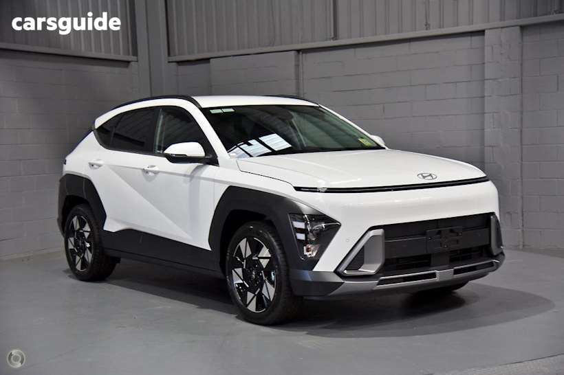 White 2025 Hyundai Kona SUV HYBRID ELITE F