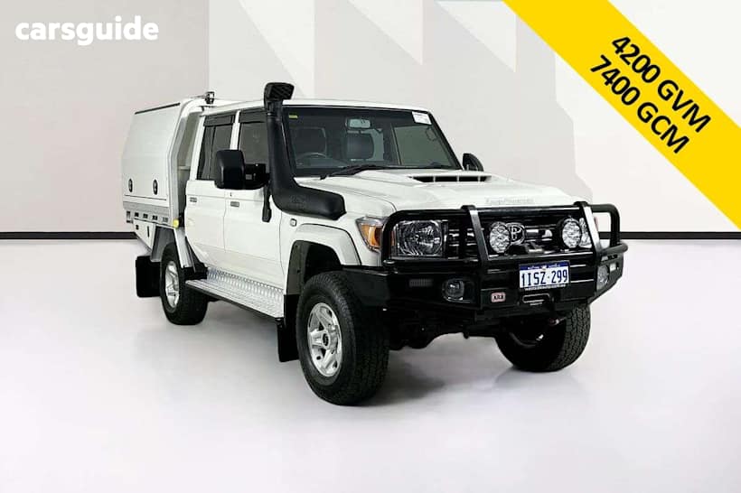 White 2021 Toyota Landcruiser Double Cab Chassis Gxl