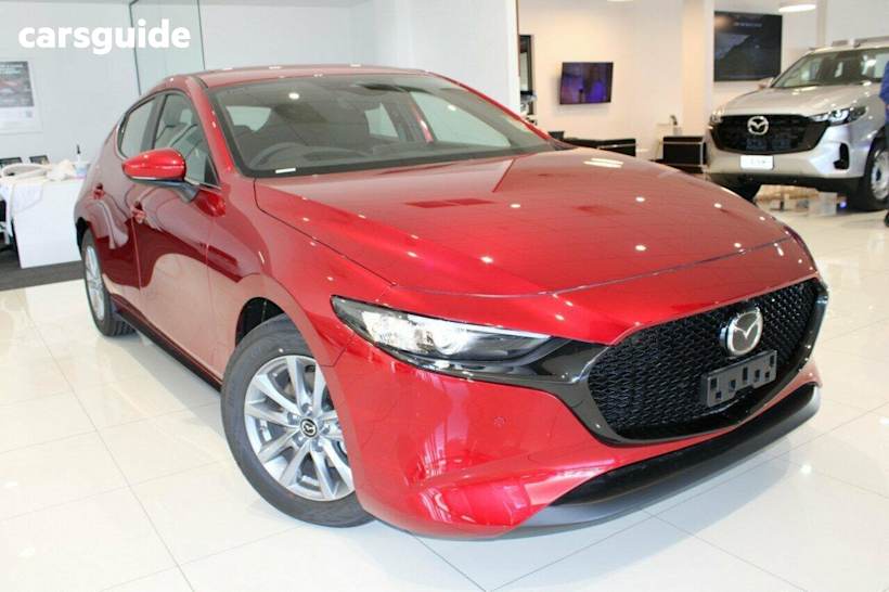 Red 2025 Mazda 3 Hatchback G20 Pure