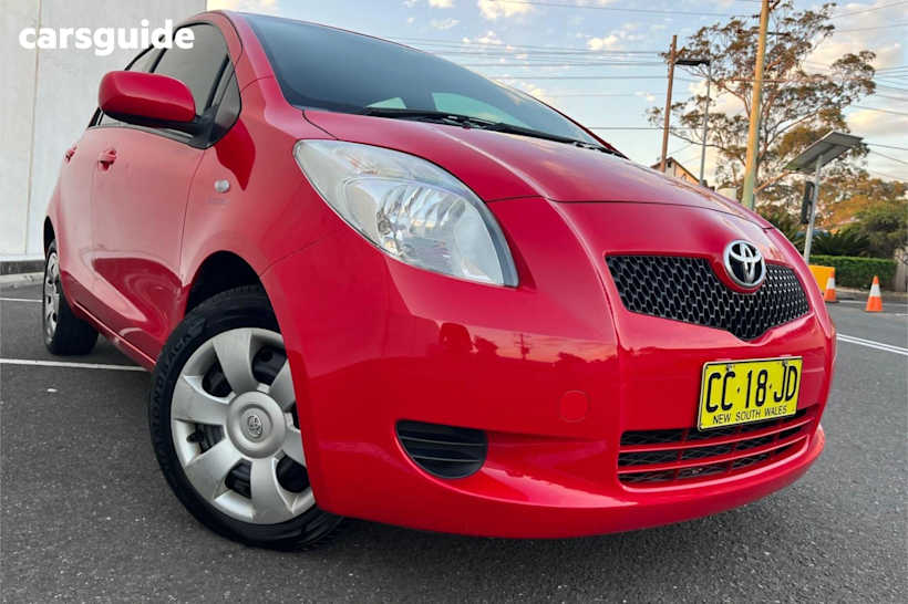 Red 2007 Toyota Yaris Hatchback Yrs