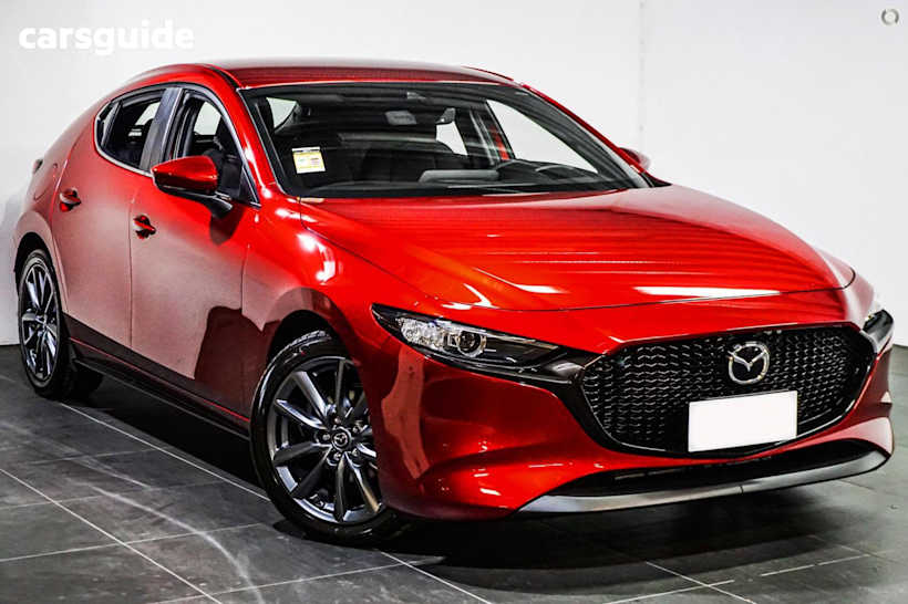 Red 2025 Mazda Mazda3 Hatch G20 EVOLVE F