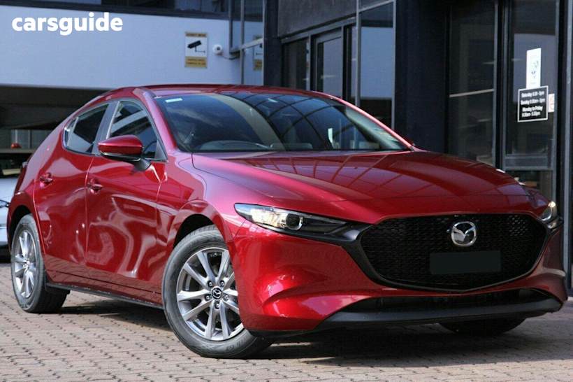 Red 2025 Mazda Mazda3 Hatch G20 PURE F
