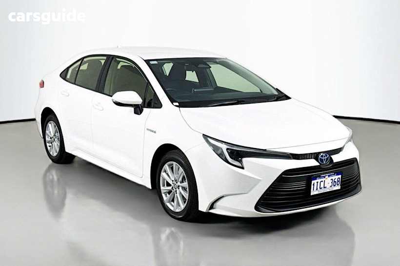 White 2023 Toyota Corolla Sedan Ascent Sport Hybrid