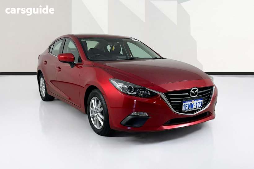 Red 2014 Mazda 3 Sedan Maxx