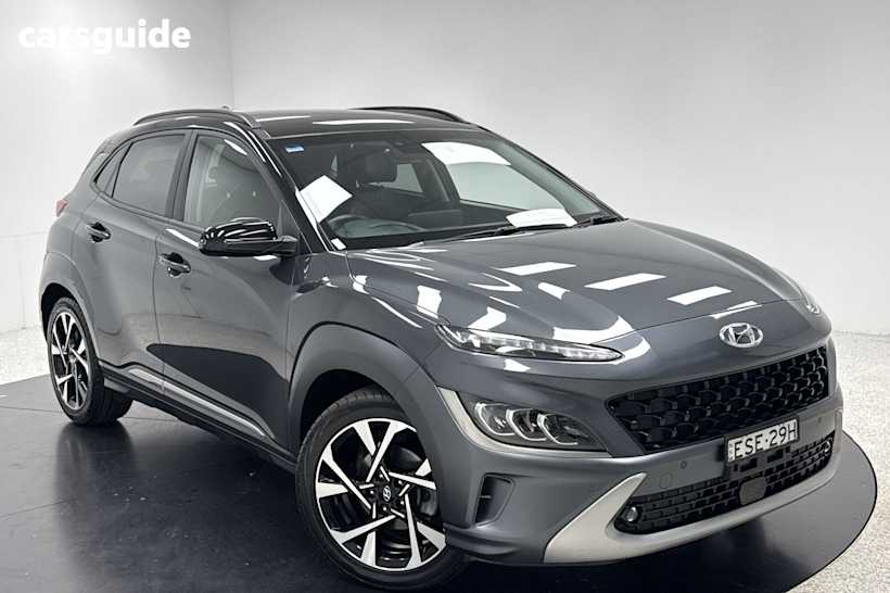 Black 2021 Hyundai Kona SUV HIGHLANDER F