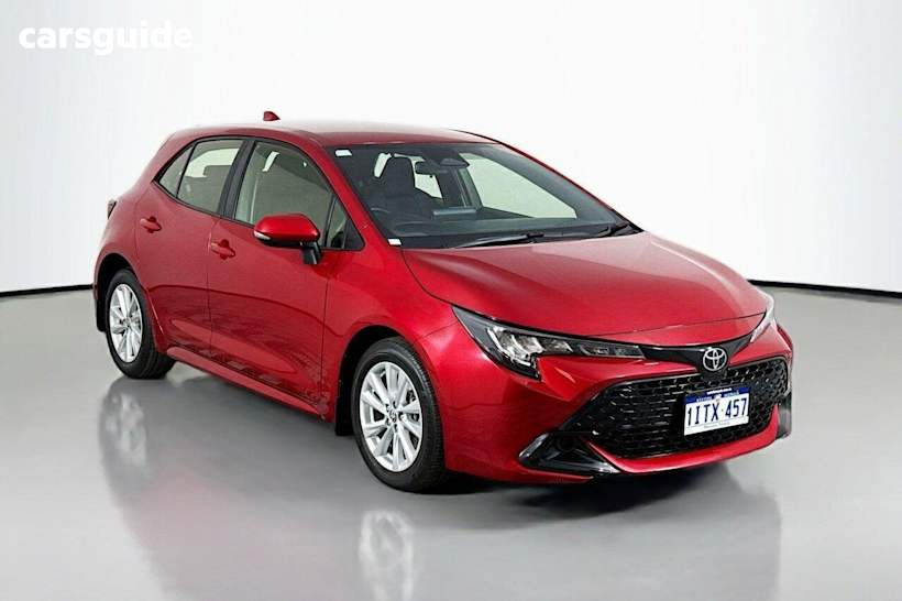 Red 2023 Toyota Corolla Hatchback Ascent Sport + Convenience Pk
