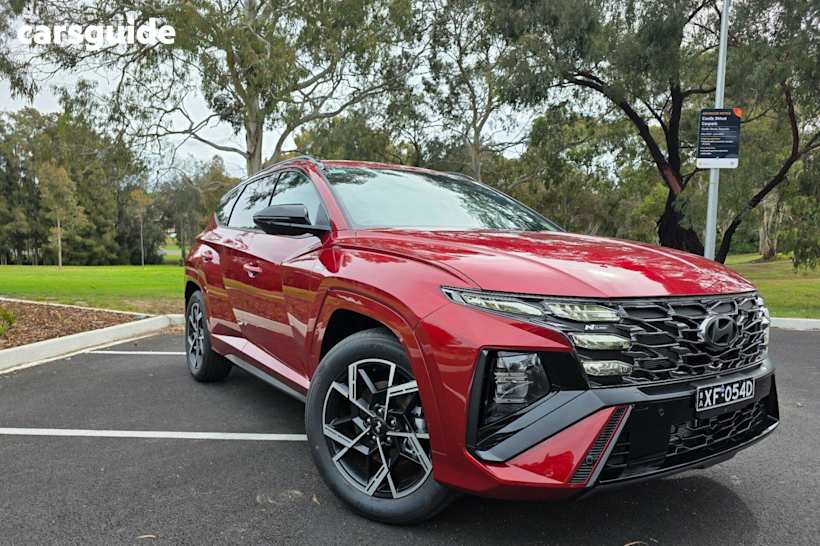 Red 2025 Hyundai Tucson Wagon Elite Hybrid N Line (Fwd)