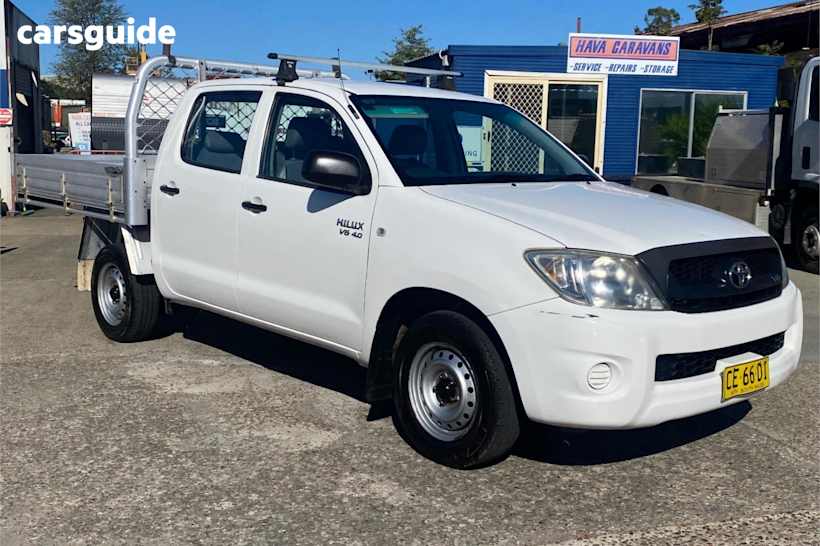 White 2010 Toyota Hilux Ute Tray SR R