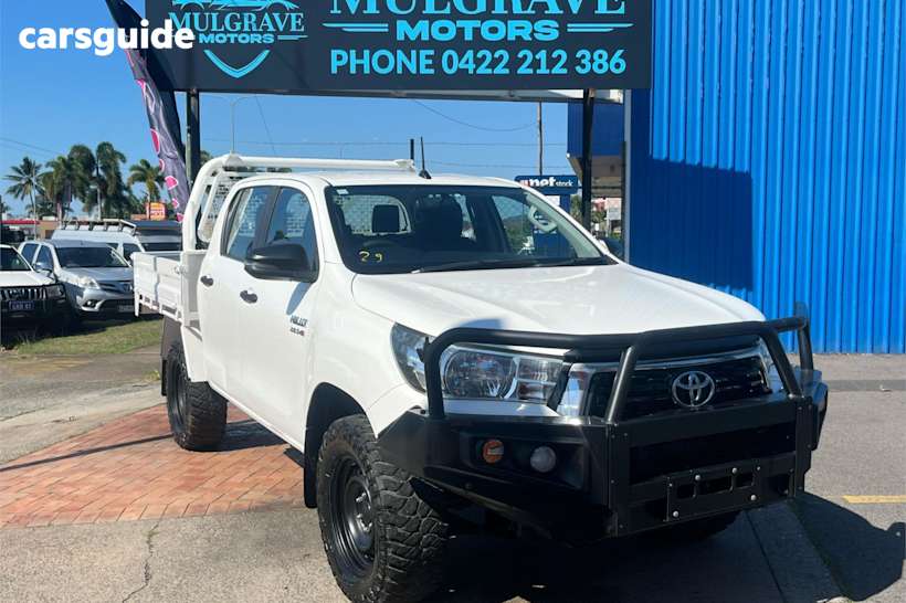 White 2019 Toyota Hilux Double Cab Chassis Sr (4X4)