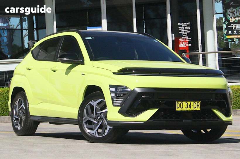 Yellow 2024 Hyundai Kona SUV HYBRID PREMIUM N LINE F