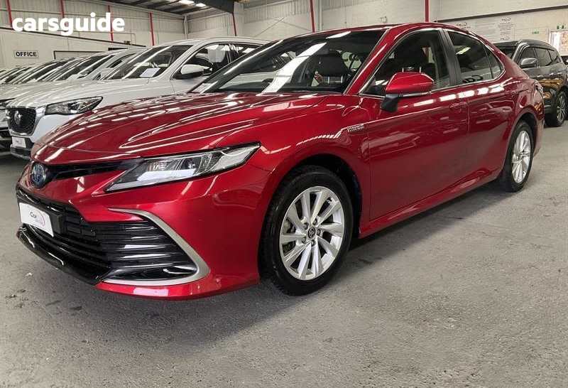 Red 2023 Toyota Camry Sedan Ascent Hybrid