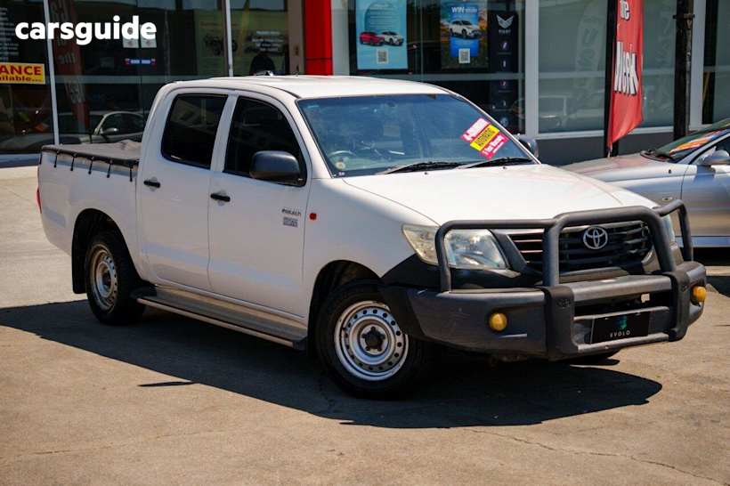 White 2012 Toyota Hilux Dual Cab Pick-up Workmate