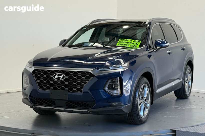 Blue 2019 Hyundai Santa FE Wagon Highlander Crdi Satin Awd