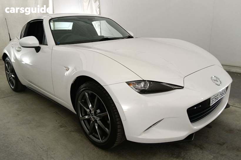 White 2017 Mazda MX-5 Convertible Rf Gt (Black Roof)