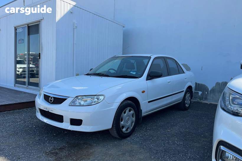White 2002 Mazda 323 Sedan PROTEGE F