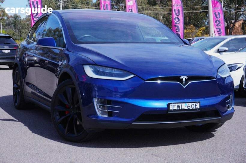 Blue 2017 Tesla Model X Wagon P100D