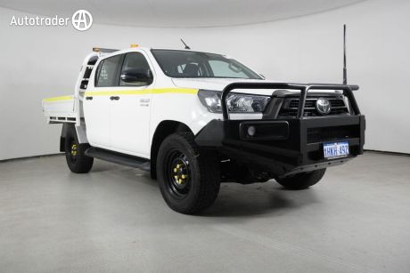White 2021 Toyota Hilux Double Cab Chassis SR (4X4)