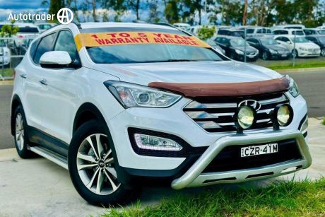 White 2015 Hyundai Santa FE Wagon CM Elite Wagon 7st 4dr Spts Auto 5sp 4x4 2.2DT