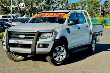 White 2012 Ford Ranger Ute Tray 4x4 XL PX Turbo Diesel 2.2L Dual Cab 6 Spd Manual