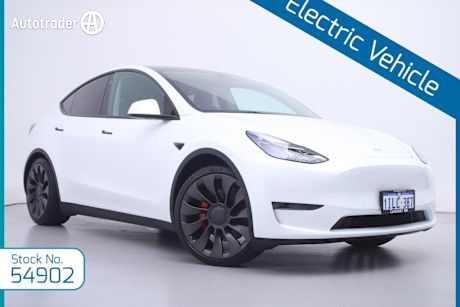 White 2023 Tesla Model Y Wagon Performance