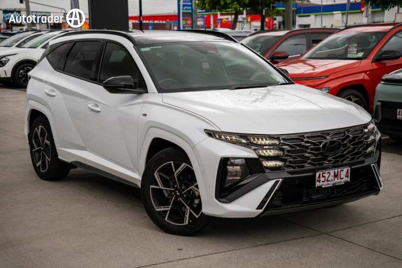 White 2024 Hyundai Tucson Wagon Premium N Line Hybrid (awd)